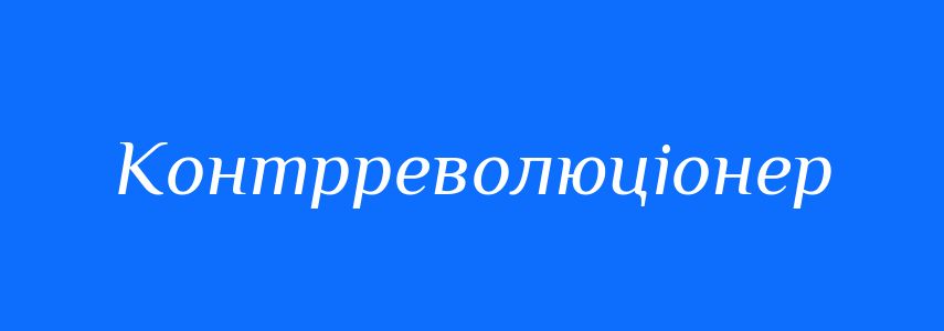 Антоніми до слова Контрреволюціонер