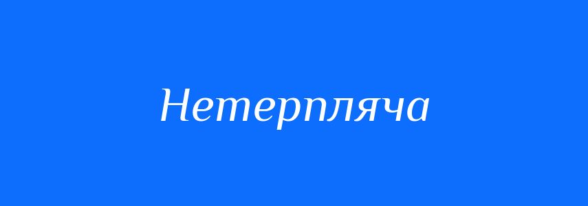Антоніми до слова Нетерпляча