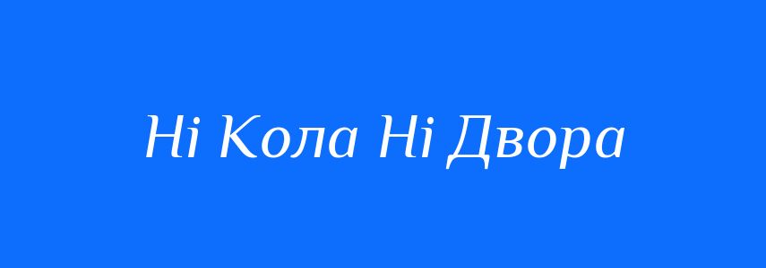 Антоніми до слова Ні Кола Ні Двора
