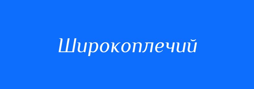 Антоніми до слова Широкоплечий